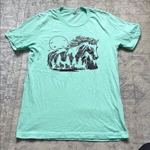 Women’s Mint Green Horse Graphic T-Shirt